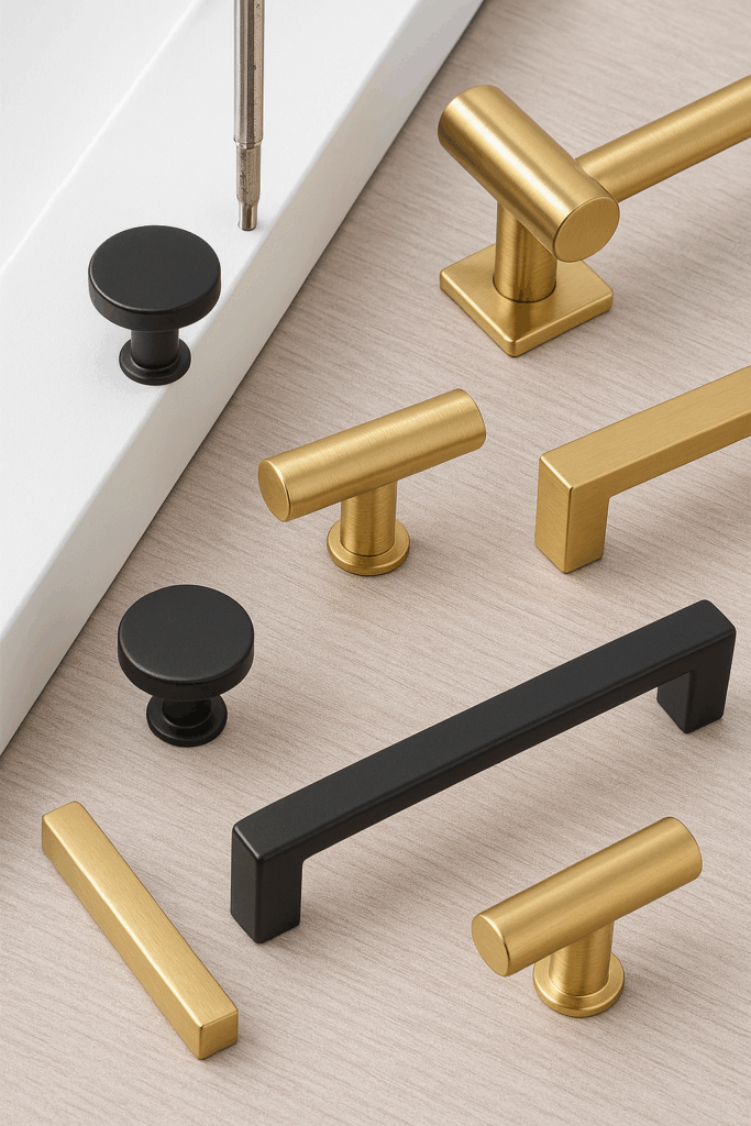 modern cabinet knobs, drawer pulls, and towel bars 